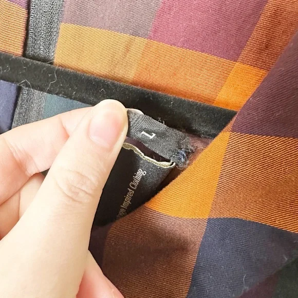 Voodoo Vixen Samantha Plaid Tartan Midi Dress Pinup Retro Large - Picture 6 of 8